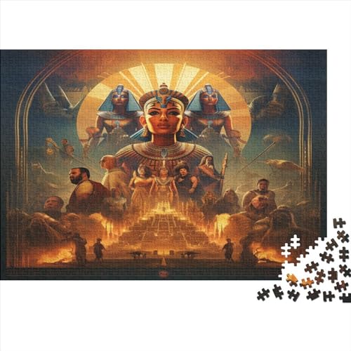 AAHARYA Puzzle für Erwachsene, 1000 Teile, ägyptisches Pharao-Puzzle, kreatives rechteckiges Holzpuzzle, der mysteriöse Pharao, Dekomprimierungsspiel, 75 x 50 cm von AAHARYA