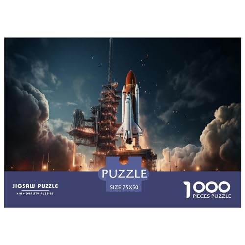 Raketen-Puzzle für Kinder, 1000 Teile, Holzpuzzle für Erwachsene und Kinder, Herausforderung, Familie, 1000 Teile (75 x 50 cm) von AAHARYA