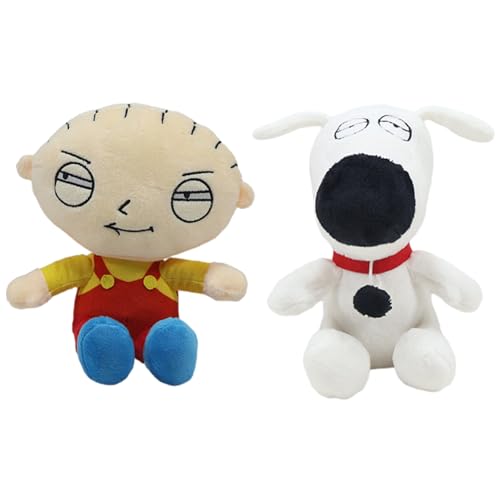 Family-Guy Plüschtier | Cartoon Stewie und Brian Plushie Puppen | Niedliche Gefüllte Family-Guy Geschenke Merch Stofftiere | Anime Charakter Plüsch Figur Home Decor Party Gefälligkeiten für Fans von AALLYN