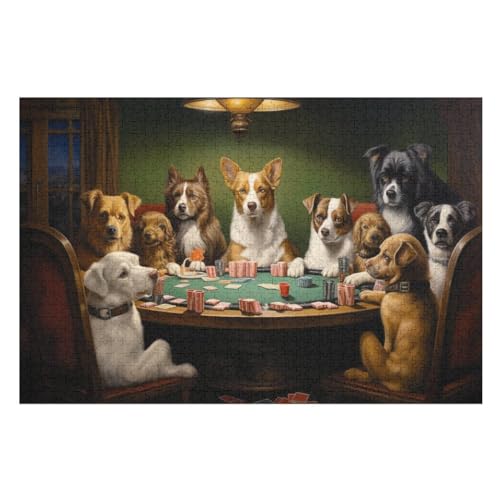 1000 Teile Puzzle Für Erwachsene, Cute Hund -Puzzles, Kinder Holz-Puzzle, Kreatives Puzzle, Geschenk Für Freunde Und Familie （75×50cm） von AAPZY