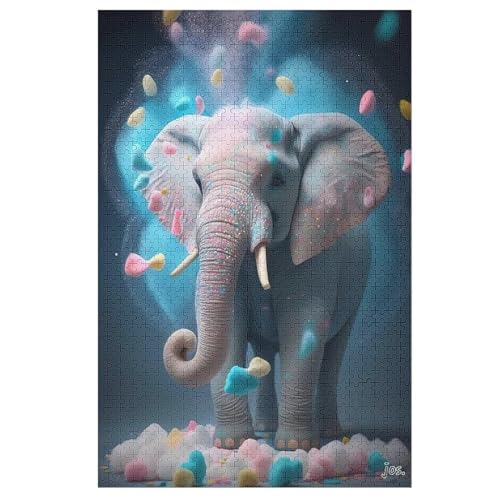 1000 Teile Puzzle Für Erwachsene, Elefant -Puzzles, Kinder Holz-Puzzle, Kreatives Puzzle, Geschenk Für Freunde Und Familie （78×53cm） von AAPZY