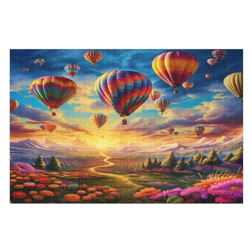 1000 Teile Puzzle Für Erwachsene, Heißluftballon -Puzzles, Kinder Holz-Puzzle, Kreatives Puzzle, Geschenk Für Freunde Und Familie （75×50cm） von AAPZY