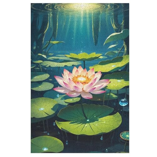 1000 Teile Puzzle Für Erwachsene, Lotus -Puzzles, Kinder Holz-Puzzle, Kreatives Puzzle, Geschenk Für Freunde Und Familie 78×53cm von AAPZY