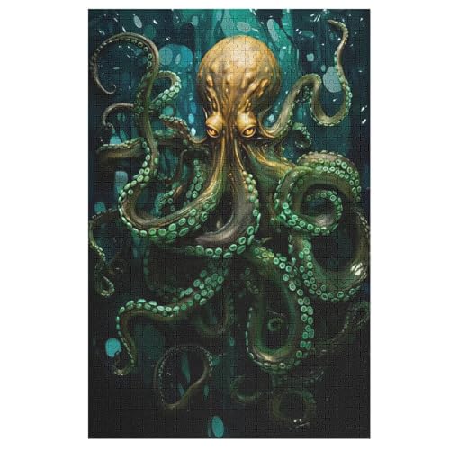 1000 Teile Puzzle Für Erwachsene, Oktopus -Puzzles, Kinder Holz-Puzzle, Kreatives Puzzle, Geschenk Für Freunde Und Familie 78×53cm von AAPZY