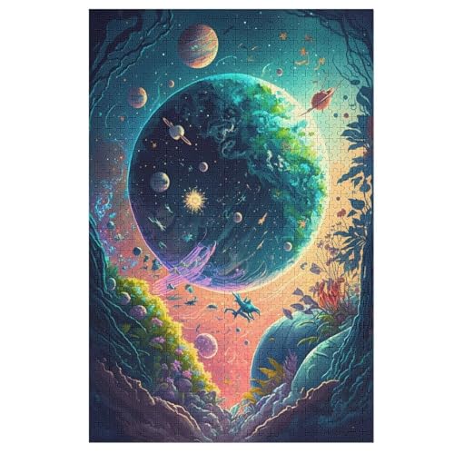 1000 Teile Puzzle Für Jugendliche,Astronauten-Fußball Puzzles,Erwachsenenpuzzle,Holzpuzzles,Dekompressionsspiel,Spielzeugpuzzles 78×53cm von AAPZY