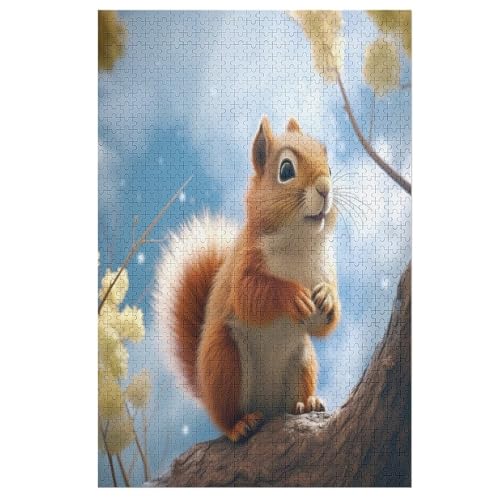 1000 Teile Puzzle Für Jugendliche,Eichhörnchen Puzzles,Erwachsenenpuzzle,Holzpuzzles,Dekompressionsspiel,Spielzeugpuzzles 78×53cm von AAPZY