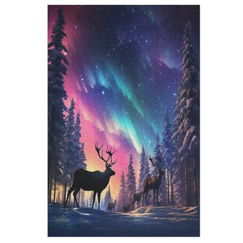 1000 Teile Puzzle Für Jugendliche,Hirsch Puzzles,Erwachsenenpuzzle,Holzpuzzles,Dekompressionsspiel,Spielzeugpuzzles （78×53cm） von AAPZY