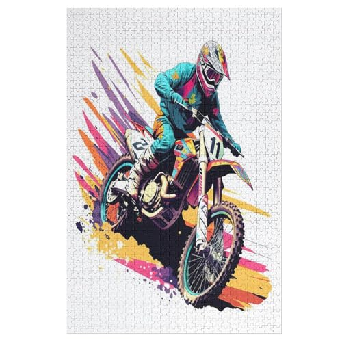 1000 Teile Puzzle Für Jugendliche,Motocross Puzzles,Erwachsenenpuzzle,Holzpuzzles,Dekompressionsspiel,Spielzeugpuzzles 78×53cm von AAPZY