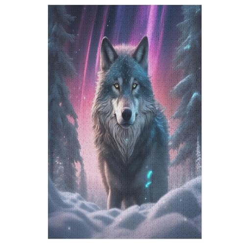 1000 Teile Puzzle Für Jugendliche,Wolf Puzzles,Erwachsenenpuzzle,Holzpuzzles,Dekompressionsspiel,Spielzeugpuzzles 78×53cm von AAPZY