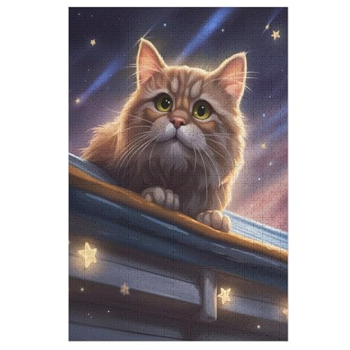 1000 Teile Puzzles Für Erwachsene, Cute Katze Puzzle, Holzpuzzle - Familienpuzzle Verringerter Druck Schwieriges Puzzle Unmögliche Puzzle Für Erwachsene 12+ Kinder （78×53cm） von AAPZY