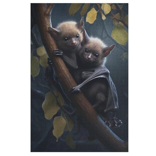 1000 Teile Puzzles Für Erwachsene, Fledermaus Puzzle, Holzpuzzle - Familienpuzzle Verringerter Druck Schwieriges Puzzle Unmögliche Puzzle Für Erwachsene 12+ Kinder 78×53cm 1000 Teile Puzzles Für Erwachsene, Fledermaus Puzzle, Holzpuzzle - Familienpuzzle Verringerter Druck Schwieriges Puzzle Unmögliche Puzzle Für Erwachsene 12+ Kinder 78×53cm von AAPZY