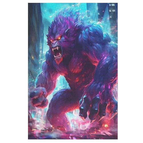 1000 Teile Puzzles Für Erwachsene, Gorilla Puzzle, Holzpuzzle - Familienpuzzle Verringerter Druck Schwieriges Puzzle Unmögliche Puzzle Für Erwachsene 12+ Kinder 78×53cm von AAPZY