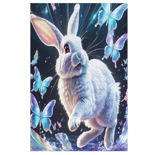 1000 Teile Puzzles Für Erwachsene, Kaninchen Puzzle, Holzpuzzle - Familienpuzzle Verringerter Druck Schwieriges Puzzle Unmögliche Puzzle Für Erwachsene 12+ Kinder 78×53cm von AAPZY