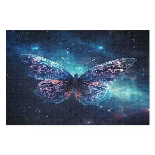 1000 Teile Puzzles Für Erwachsene, Schmetterling Puzzle, Holzpuzzle - Familienpuzzle Verringerter Druck Schwieriges Puzzle Unmögliche Puzzle Für Erwachsene 12+ Kinder （75×50cm） von AAPZY