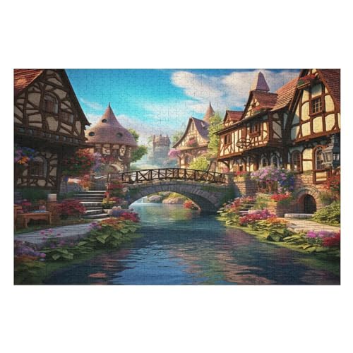 1000-teiliges Puzzle Für Erwachsene, Stadtlandschaftsarchitektur -Puzzle, Holzpuzzle, Gehirn-Herausforderung, Puzzle-Spielzeugspiel （75×50cm） von AAPZY