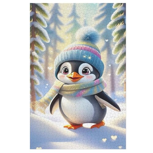 1000-teiliges Puzzle Für Erwachsene, Süßer Pinguin -Puzzle, Holzpuzzle, Gehirn-Herausforderung, Puzzle-Spielzeugspiel 78×53cm von AAPZY