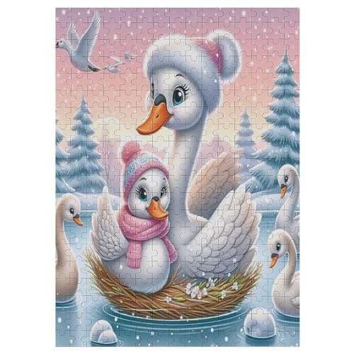 300 Teile Puzzle Für Erwachsene, Schwan -Puzzles, Kinder Holz-Puzzle, Kreatives Puzzle, Geschenk Für Freunde Und Familie 42×30cm von AAPZY