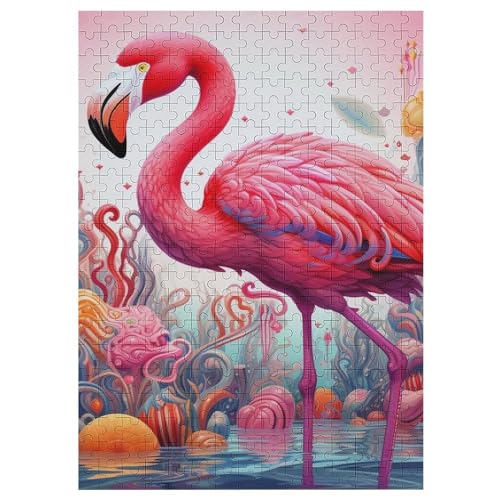 300 Teile Puzzle Für Jugendliche,Flamingo Puzzles,Erwachsenenpuzzle,Holzpuzzles,Dekompressionsspiel,Spielzeugpuzzles （42×30cm） von AAPZY