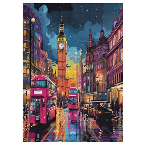 300 Teile Puzzle Für Jugendliche,Stadtbild von London Puzzles,Erwachsenenpuzzle,Holzpuzzles,Dekompressionsspiel,Spielzeugpuzzles （42×30cm） von AAPZY