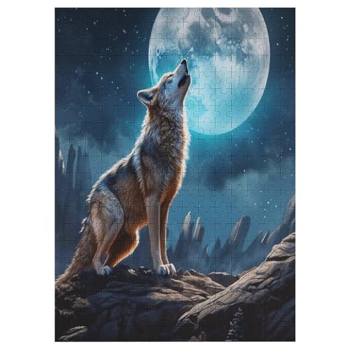 300 Teile Puzzle Für Jugendliche,Wolf Puzzles,Erwachsenenpuzzle,Holzpuzzles,Dekompressionsspiel,Spielzeugpuzzles 42×30cm von AAPZY