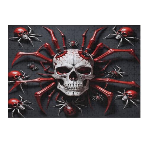 300 Teile Puzzle Für Jungen Und Mädchen, Standard-Puzzles, Spider Totenkopf -Puzzles, Familienspiele, （40×28cm） von AAPZY