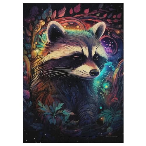 300 Teile Puzzle Für Jungen Und Mädchen, Standard-Puzzles, Waschbär -Puzzles, Familienspiele, 42×30cm von AAPZY