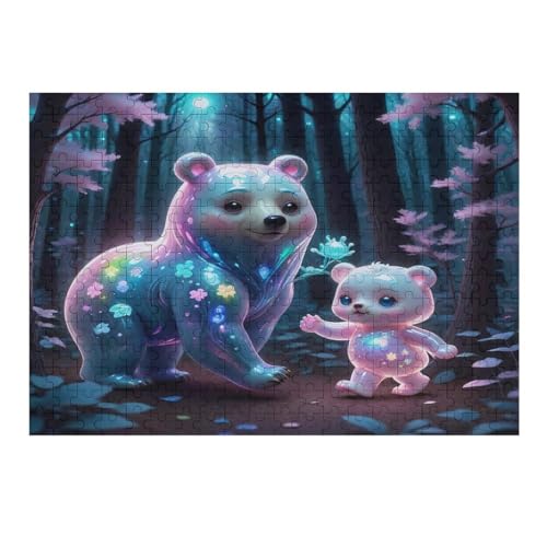 300 Teile Puzzles Für Erwachsene, Tierbär Puzzle, Holzpuzzle - Familienpuzzle Verringerter Druck Schwieriges Puzzle Unmögliche Puzzle Für Erwachsene 12+ Kinder （40×28cm） von AAPZY