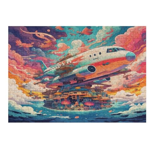 300-teiliges Puzzle Für Erwachsene, Flugzeug -Puzzle, Holzpuzzle, Gehirn-Herausforderung, Puzzle-Spielzeugspiel （40×28cm） von AAPZY