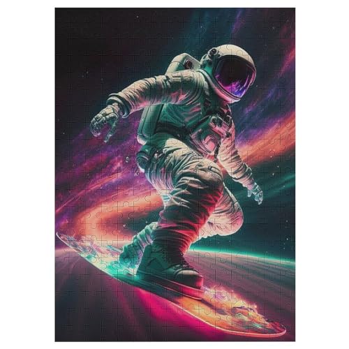 300-teiliges Puzzles, Astronaut -Puzzle Für Erwachsene Kinder,Holzbrettpuzzle,Erwachsenenpuzzles,Geschenke 42×30cm von AAPZY