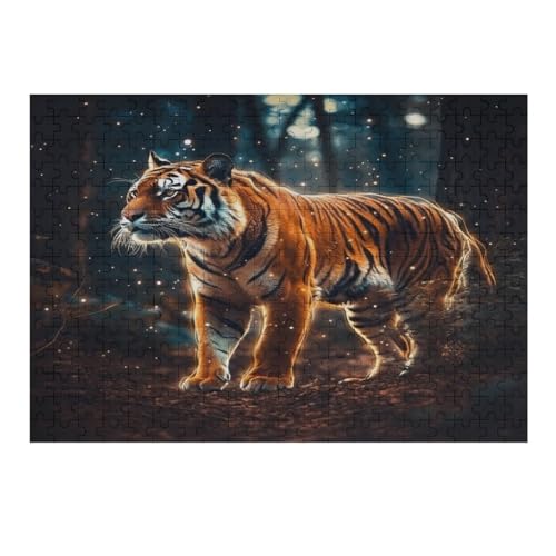 300-teiliges Puzzles, Tiger -Puzzle Für Erwachsene Kinder,Holzbrettpuzzle,Erwachsenenpuzzles,Geschenke （40×28cm） von AAPZY