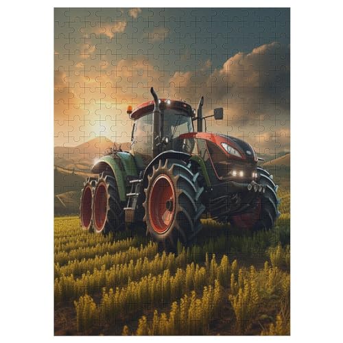 300-teiliges Puzzles, Traktor -Puzzle Für Erwachsene Kinder,Holzbrettpuzzle,Erwachsenenpuzzles,Geschenke （42×30cm） von AAPZY