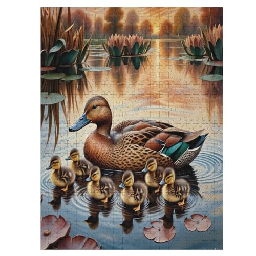 500 Teile Puzzle Für Jugendliche,Ente Family Puzzles,Erwachsenenpuzzle,Holzpuzzles,Dekompressionsspiel,Spielzeugpuzzles （55×41cm） von AAPZY