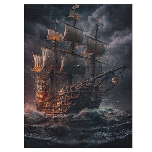 500 Teile Puzzle Für Jugendliche,Piratenschiff Puzzles,Erwachsenenpuzzle,Holzpuzzles,Dekompressionsspiel,Spielzeugpuzzles （55×41cm） von AAPZY