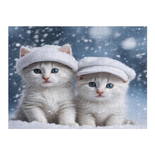 500 Teile Puzzle Für Jungen Und Mädchen, Standard-Puzzles, Cute Katze -Puzzles, Familienspiele, （52×38cm） von AAPZY