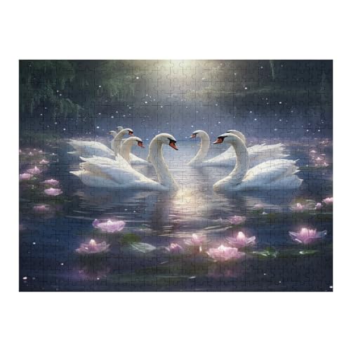 500 Teile Puzzle Für Jungen Und Mädchen, Standard-Puzzles, Schwan -Puzzles, Familienspiele, （52×38cm） von AAPZY