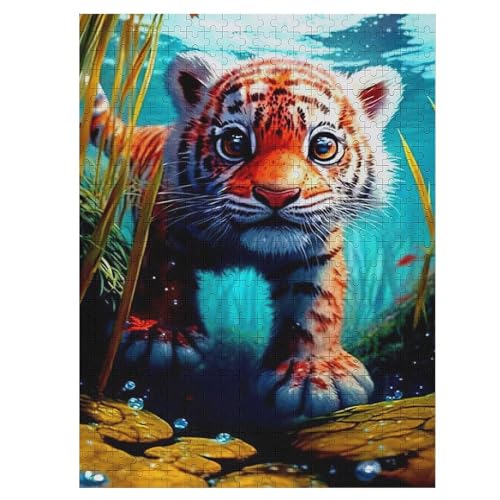 500-teiliges Puzzle Für Erwachsene, Tiger -Puzzle, Dekompressionsspiel, Spielzeugpuzzles, Geburtstagsgeschenke （55×41cm） von AAPZY