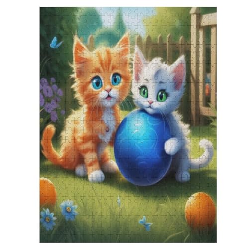 500-teiliges Puzzles, Cute Katze -Puzzle Für Erwachsene Kinder,Holzbrettpuzzle,Erwachsenenpuzzles,Geschenke （55×41cm） von AAPZY