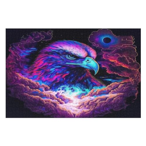 Adler Holzpuzzle 1000 Teile, Knobelspiele Für Erwachsene, Teenager, Puzzles Unmögliche - Kinder Puzzle Zimmer Deko （75×50cm） von AAPZY