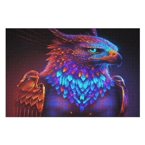 Adler Holzpuzzle 1000 Teile, Knobelspiele Für Erwachsene, Teenager, Puzzles Unmögliche - Kinder Puzzle Zimmer Deko （75×50cm） von AAPZY