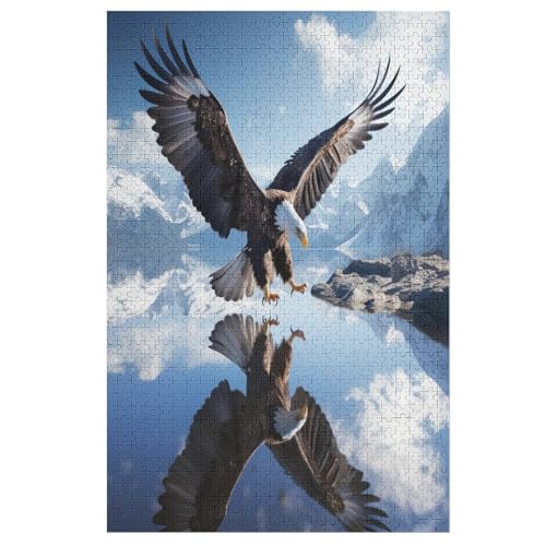 Adler Holzpuzzle 1000 Teile, Knobelspiele Für Erwachsene, Teenager, Puzzles Unmögliche - Kinder Puzzle Zimmer Deko （78×53cm） von AAPZY