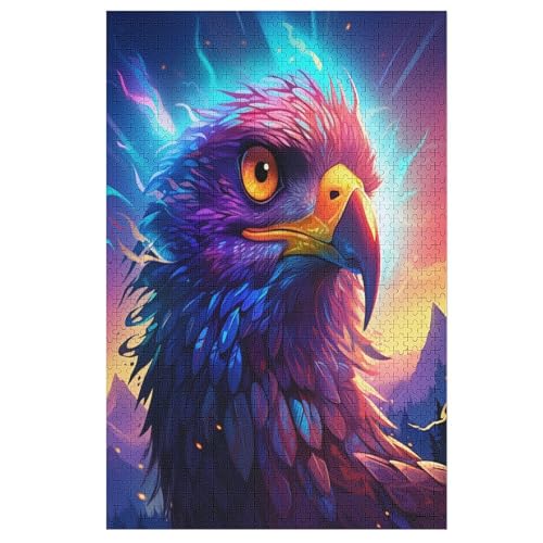 Adler Holzpuzzle Erwachsene - 1000 Teiliges Jigsaw Knobelspiel - Puzzle Für Erwachsene & Kinder - Outdoor & Reisespielzeug - Geduldspiel （78×53cm） von AAPZY