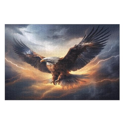 Adler -Puzzle, 1000 Teile,Holzpuzzle Für Erwachsene Kinder, Lustiges Spielzeug, Denkspiel, Spielzeug, Bildungsspiel, Herausforderung, Pädagogisch, （75×50cm） von AAPZY