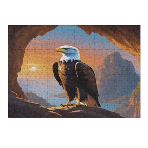 Adler -Puzzle, 300 Teile,Holzpuzzle Für Erwachsene Kinder, Lustiges Spielzeug, Denkspiel, Spielzeug, Bildungsspiel, Herausforderung, Pädagogisch, （40×28cm） von AAPZY