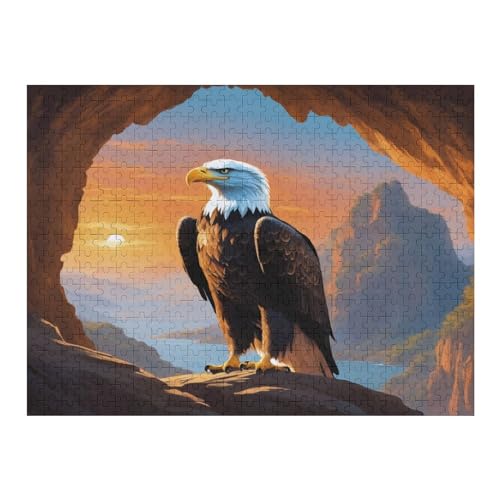 Adler -Puzzle, 500 Teile,Holzpuzzle Für Erwachsene Kinder, Lustiges Spielzeug, Denkspiel, Spielzeug, Bildungsspiel, Herausforderung, Pädagogisch, （52×38cm） von AAPZY