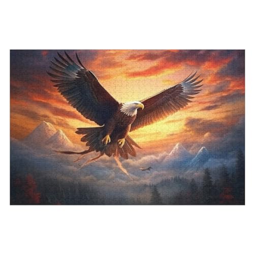 Adler Puzzle Für Erwachsene,1000-teiliges Puzzle,Puzzle Für Erwachsene Und Kinder,Holzpuzzle,Lernspielzeug, （75×50cm） von AAPZY