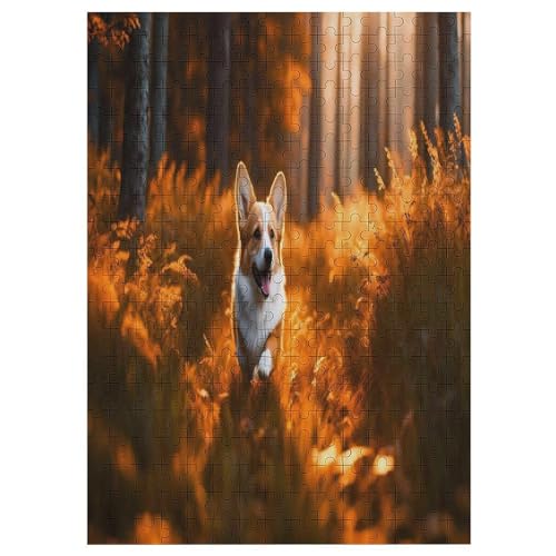 Akita Hund 300 Teile Puzzle Für Erwachsene, Herausforderung Puzzles - Familienpuzzle Verringerter Druck Schwieriges Puzzle Rahmen Holzpuzzle Für Erwachsene Kinder 12+ 42×30cm von AAPZY