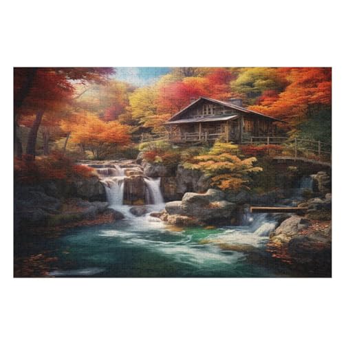 Alpine Gelassenheit Puzzle Für Erwachsene 1000 Teile Premium 100% Recyceltes Brett Zum Lernen, Lernspielzeug, Familienspiele Kinder Holzpuzzle （75×50cm） von AAPZY