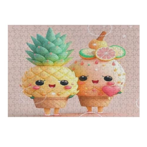 Ananas Puzzle Für Erwachsene 300 Teile Premium 100% Recyceltes Brett Zum Lernen, Lernspielzeug, Familienspiele Kinder Holzpuzzle （40×28cm） von AAPZY