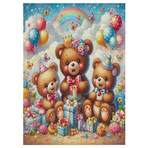 Animal Bär Puzzles 300 Teile Erwachsener Kniffel Spaß Für Die Ganze Familie - 300 Puzzleteilige Motive, Holzpuzzle Kinder Erwachsene, Impossible Puzzle Schwer 42×30cm von AAPZY