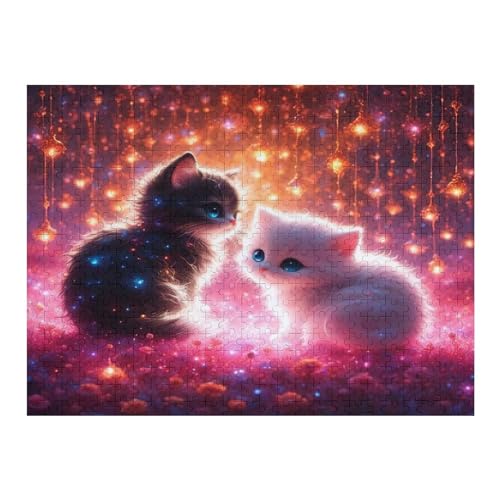 Animal Cute Katze Puzzle 500 Teile,Puzzles Für Erwachsene, Impossible Puzzle, Geschicklichkeitsspiel Für Die Ganze Familie, Puzzle Kinder,Holzpuzzle-Geschenk,Raumdekoration, （52×38cm） von AAPZY